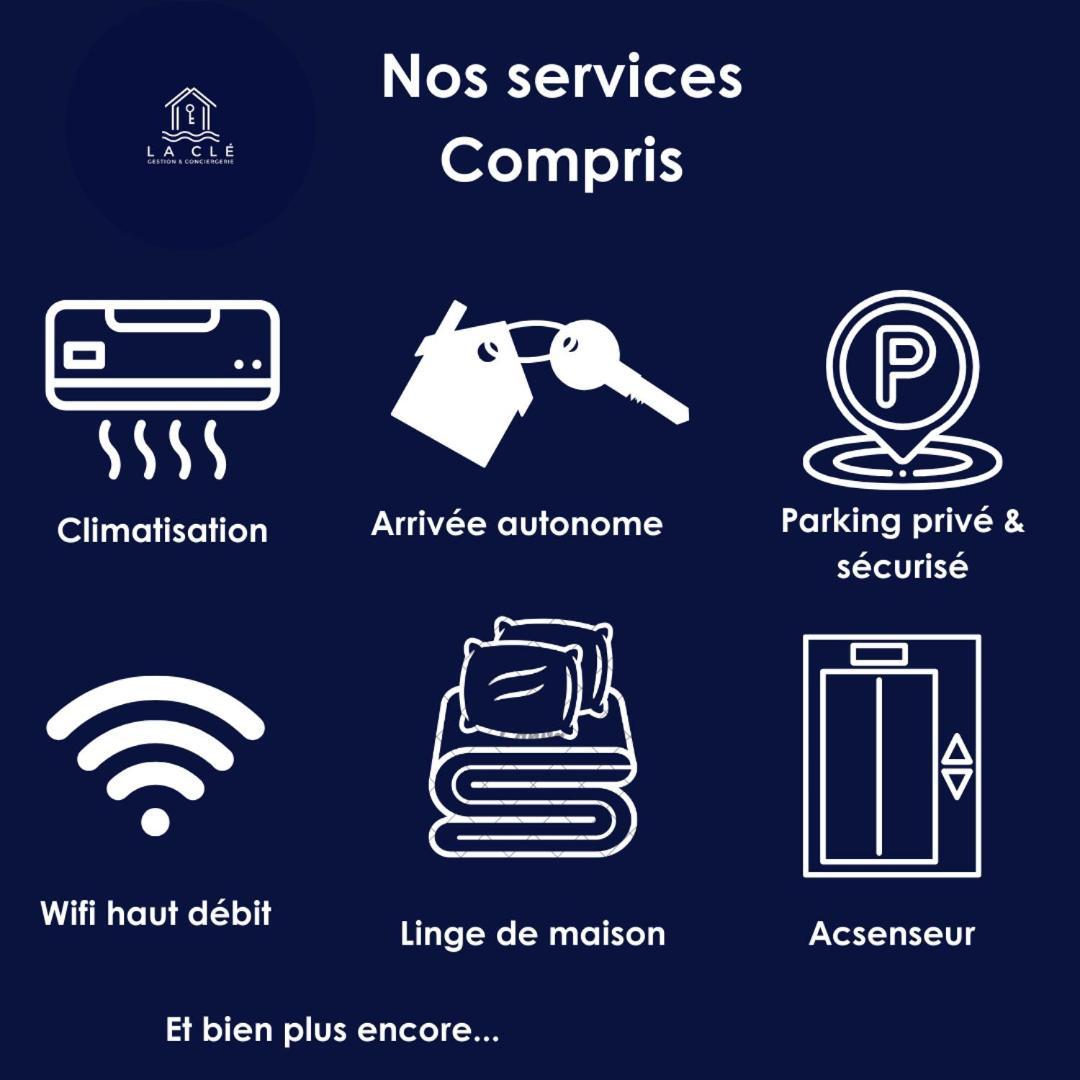La Cle -Climatisation - Parking Prive - Ideale - Professionnels - Familles - Amis Йер Экстерьер фото